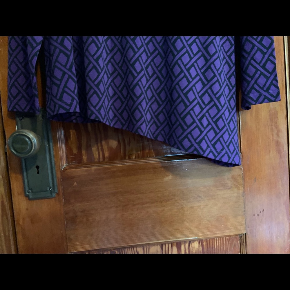 Christopher & Banks Purple Asymmetrical Hem Geometric Print Tunic - Picture 7 of 7